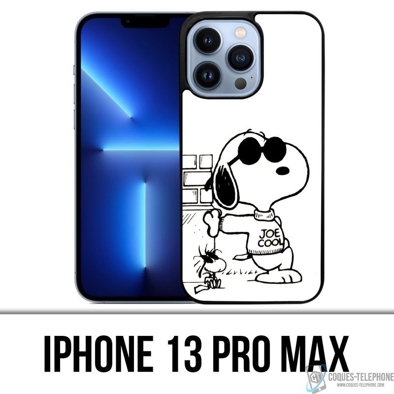 Coque iPhone 13 Pro Max - Snoopy Noir Blanc