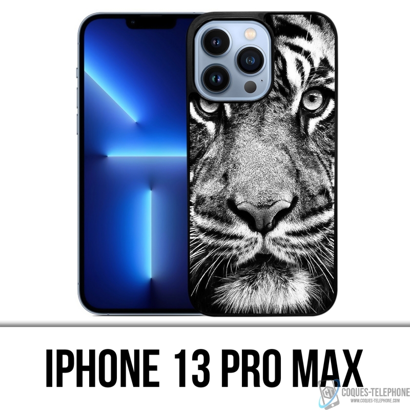 Funda para iPhone 13 Pro Max - Tigre Blanco y Negro