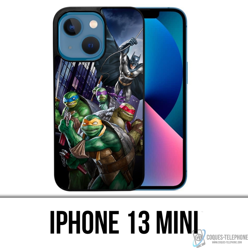 Coque iPhone 13 Mini - Batman Vs Tortues Ninja