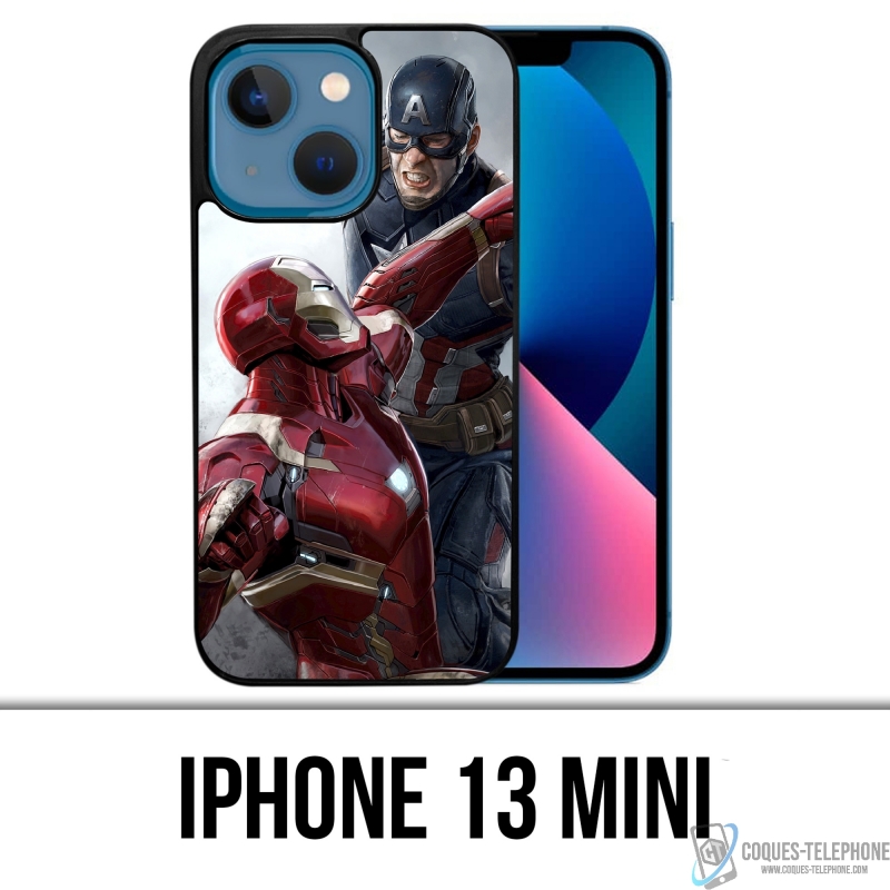 Coque iPhone 13 Mini - Captain America Vs Iron Man Avengers