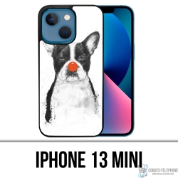Coque iPhone 13 Mini - Chien Bouledogue Clown