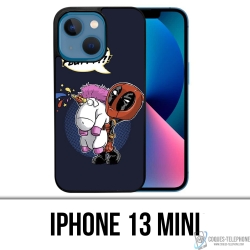 Custodia Mini iPhone 13 - Deadpool Fluffy Unicorn