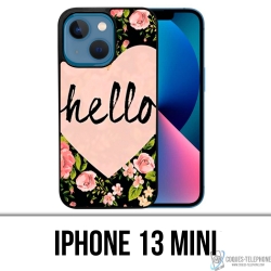 Coque iPhone 13 Mini - Hello Coeur Rose