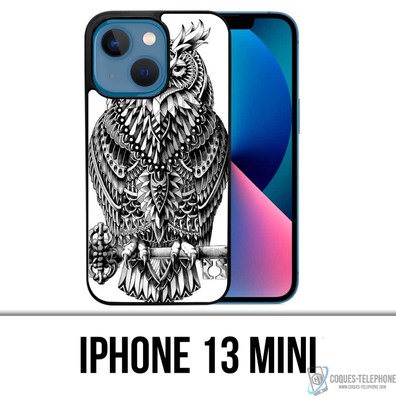 Coque iPhone 13 Mini - Hibou Azteque