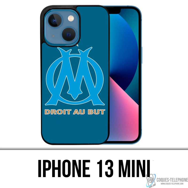 Coque iPhone 13 Mini - Logo Om Marseille Big Fond Bleu