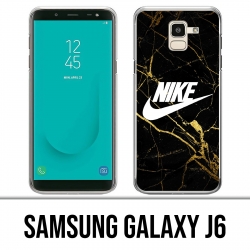 Coque Samsung Galaxy J6 - Nike Logo Gold Marbre